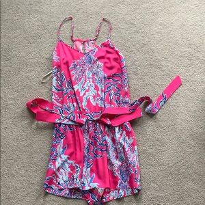 Lily Pulitzer rayon romper with belt